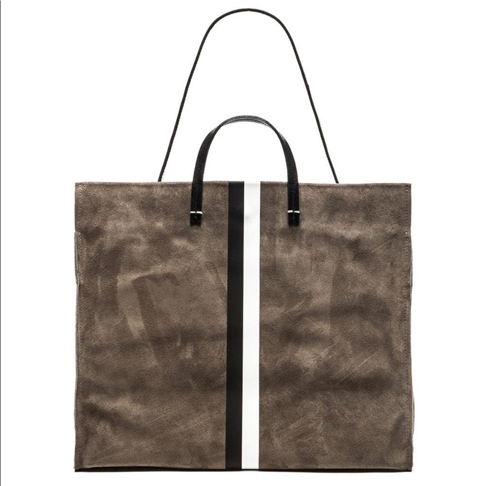Clare V. Simple Tote in Dark Grey Suede